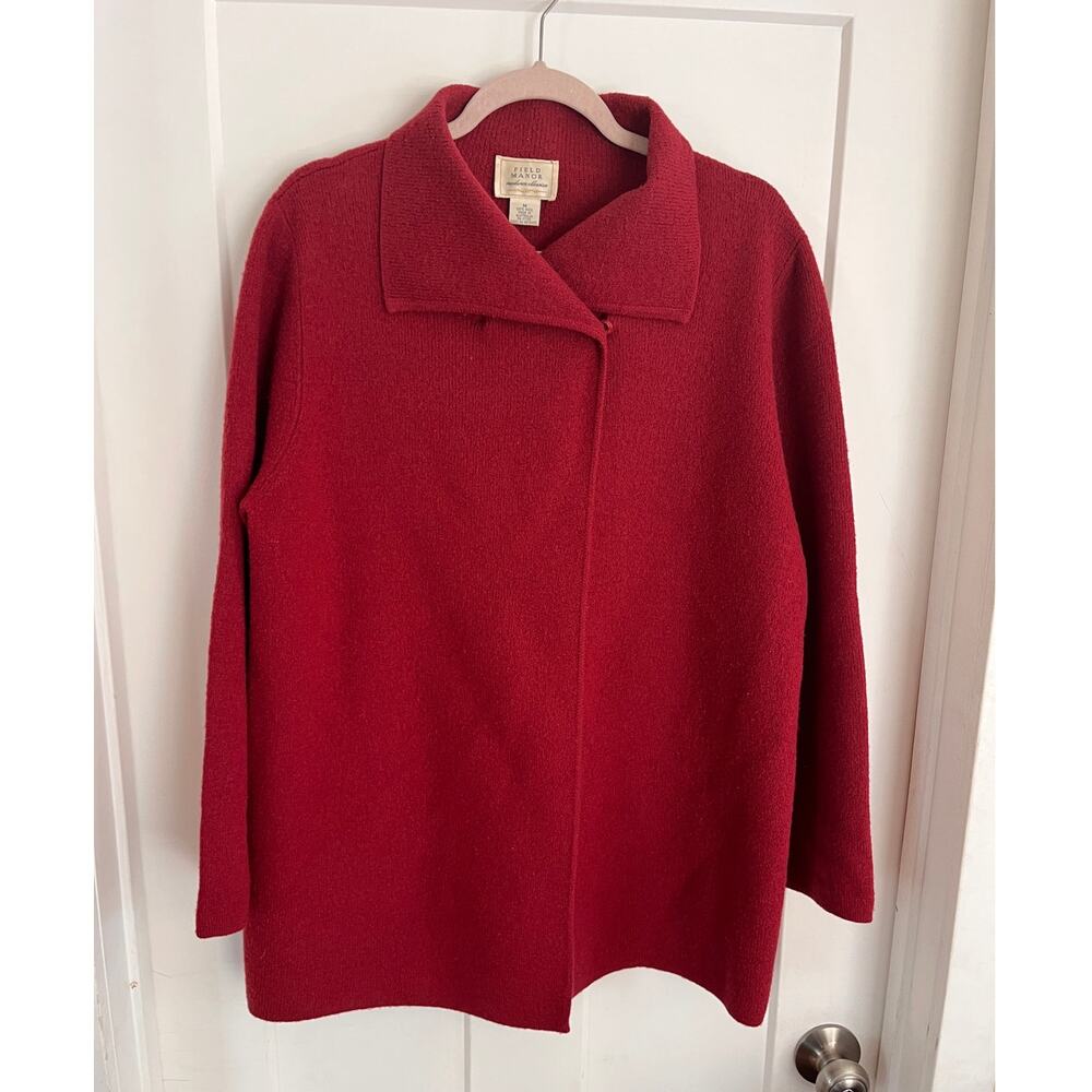 Field Manor Modern Classics Australian Wool Duster Cardigan Sweater Red M